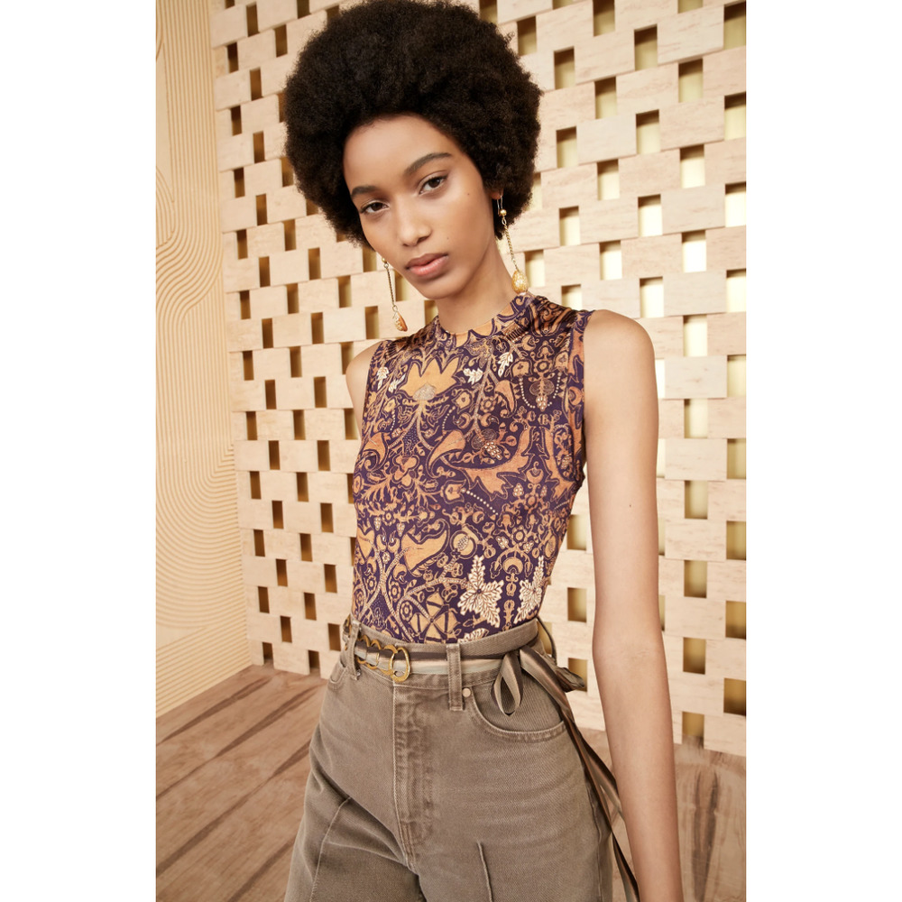 Ulla Johnson Ines Sleeveless Tank Top in Celestial Print Size Small